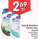 Allahindlus - Head & Shoulders šаmpооn 2in1,200 ml .Classic clean
.Menthol 