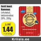 Allahindlus - Eesti Juust
Rammus
(viilutatud,
laktoosivaba)
29%, 200g