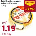 Allahindlus - President Camembert
valgehallitusjuust
120 g