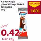 Allahindlus - Kinder Pingui
piimatäidisega biskviit
šokolaadis
30 g