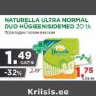 Allahindlus - NATURELLA ULTRA NORMAL
DUO HÜGIEENISIDEMED 20 tk