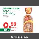 Allahindlus - LEIBURI SAIBI
PALA
4 tk 260 g