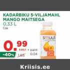 Allahindlus - KADARBIKU 5-VILJAMAHL
MANGO MAITSEGA
0,33 L