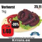 Allahindlus - Verivorst
1kg