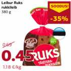 Leibur Ruks
rukkileib
380 g