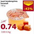 Allahindlus - Jaani kondenspiima
karamell
190 g