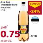 Allahindlus - A.Le Coq
Traditsiooniline
limonaad
1,5 L