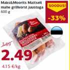 Allahindlus - Maks&Moorits Maitselt
mahe grillvorst juustuga
600 g