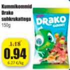 Kummikommid Drako suhkrukattega 150 g