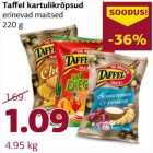 Taffel kartulikrõpsud
erinevad maitsed
220 g