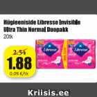 Hügieeniside Libresse Invisible Ultra Thin Normal Duopakk 20 tk