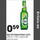 Allahindlus - Hele õlu Tuborg Green 4,6%,
330 ml, 1,79/L + pant 0,08