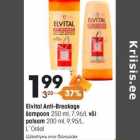 Allahindlus - Elvital Anti-Breakage
šampoon 250 ml, 7,96/L või
palsam 200 ml, 9,95/L,
L`Oréal