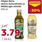 Allahindlus - Filippo Berio
ekstra-neitsioliiviõli ja
Mild&Light oliiviõli
500 ml