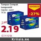 Allahindlus - Tampax Compak
tampoonid