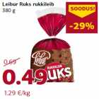 Allahindlus - Leibur Ruks rukkileib
380 g