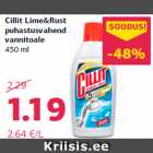 Cillit Lime&Rust
puhastusvahend
vannitoale
450 ml