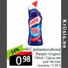 WC puhastusvahend
Harpic Original
750ml 