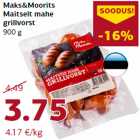 Allahindlus - Maks&Moorits
Maitselt mahe
grillvorst
900 g