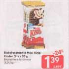 Allahindlus - Biskviitbatoonid Maxi King,
Kinder, 3 tk x 35 g
