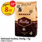 Allahindlus - Kohvioad Arabica, Paulig, 1 kg