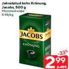 Jahvatatud kohv Krönung,
Jacobs, 500 g
