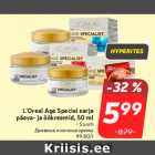 L'Oreal Age Special sarja
päeva- ja öökreemid, 50 ml

