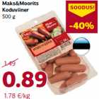 Allahindlus - Maks&Moorits
Koduviiner
500 g