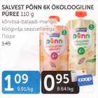 SALVEST PÕNN 6K ÖKOLOOGILINE PÜREE 110 G