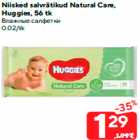 Allahindlus - Niisked salvrätikud Natural Care,
Huggies, 56 tk
