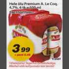 Allahindlus - Hele õlu Premium A.Le Cog, 4,7%, 6tk x 500ml