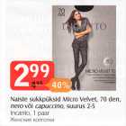 Allahindlus - Naiste sukkpüksid Micro Velvet, 70 den, nero või capuccino, suurus 2-5