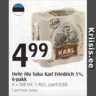 Hele õlu Saku Karl Friedrich 5%,, 6-pakk