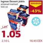 Allahindlus - Ingman Dessert jäätis erinevad maitsed 500 ml