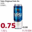 Saku Originaal hele õlu 4,6% 0,568 L