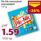 Allahindlus - Pik-Nik naturaalsed
juustupulgad
147 g