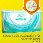 Softstar 2-kihiline tualettpaber, 8 rulli