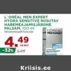 Allahindlus - L´ORÉAL MEN EXPERT
HYDRA SENSITIVE NIISUTAV
HABEMEAJAMISJÄRGNE
PALSAM, 100 ml