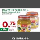 MILUPA 4K PÜREE, 125 g
banaani, õuna-kõrvitsa