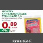 SPONTEX
ANTIBAKTERIAALNE
SVAMMLAPP, 3 tk