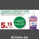 Allahindlus - COLGATE COMPLETE CARE
SENSITIVE SUUVESI, 500 ml