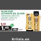 GLISS KUR
ULTIMATE OIL ELIXIR
šampoon 250 ml,
palsam 200 ml