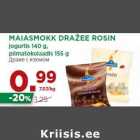 MAIASMOKK DRAŽEE ROSIN
jogurtis 140 g,
piimašokolaadis 155 g