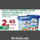 ARLA APETINA PEHME VALGE
JUUSTU KUUBIKUD, 200 g
Originaal, basiilikuga