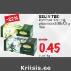 BELIN TEE
kummeli 30x1,3 g,
piparmündi 30x1,5 g