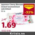 Allahindlus - Japanese Cherry Blossom
niisked kosmeetilised
salvrätikud
90 tk