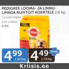 PEDIGREE LOOMA- JA LINNULIHAGA KUIVTOIT KOERTELE 2,6 KG