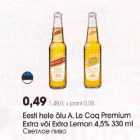 Eesti hele õlu А. Le Coq Premium Extra või Еxtra Lemon 4,5% 330 ml