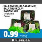 SALAT MESCLUM, SALATI MIX, SALAT RUKKOLA-RADISSO MIX