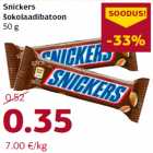 Allahindlus - Snickers
šokolaadibatoon
50 g